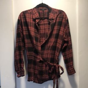 COPY - All Saints plaid medium size wrap top